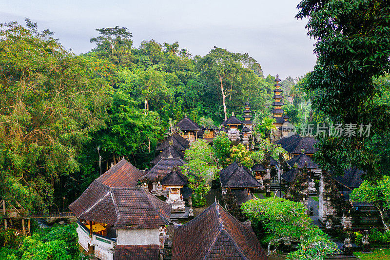 乌布的Pura Gunung Lebah庙，从上面俯瞰。